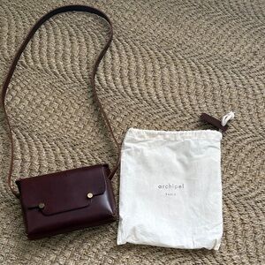 Archipel  Paris small brown leather crossbody bag